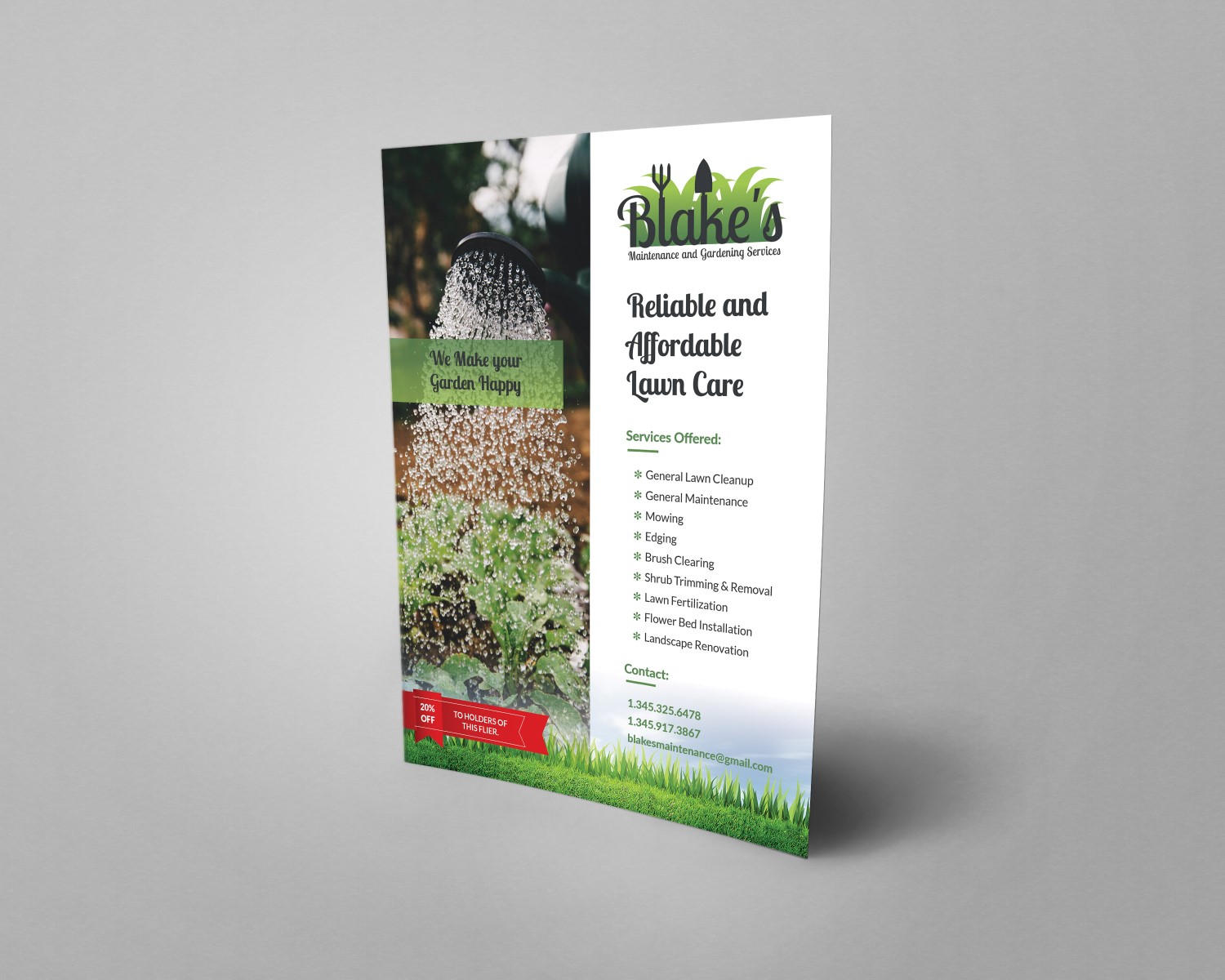 Blake's Lawn Care flyer design